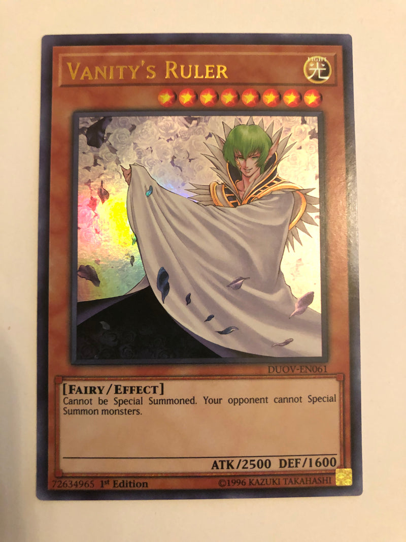 Yugioh Vanity's Ruler DUOV-EN061 Ultra Rare 1st Edition Near Mint