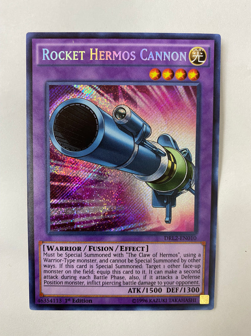 Yugioh Rocket Hermos Cannon  DRL2-EN010  Secret Rare  1st Edition Near Mint