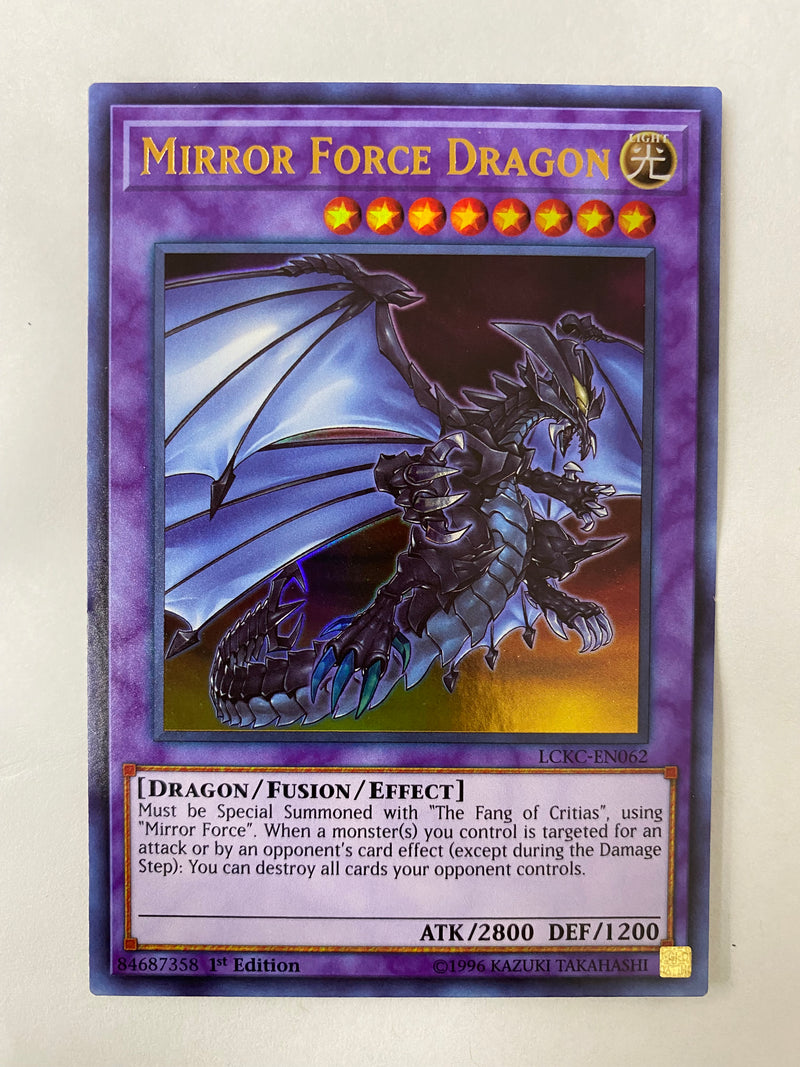 Yugioh Mirror Force Dragon LCKC-EN062 Ultra Rare 1st Edition Near Mint Yugioh Mirror Force Dragon LCKC-EN062 Ultra Rare 1st Edition Near Mint