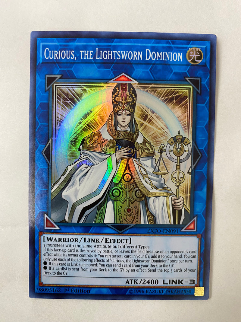 Yugioh Curious The Lightsworn Dominion EXFO-EN091 Super Rare 1st Editi