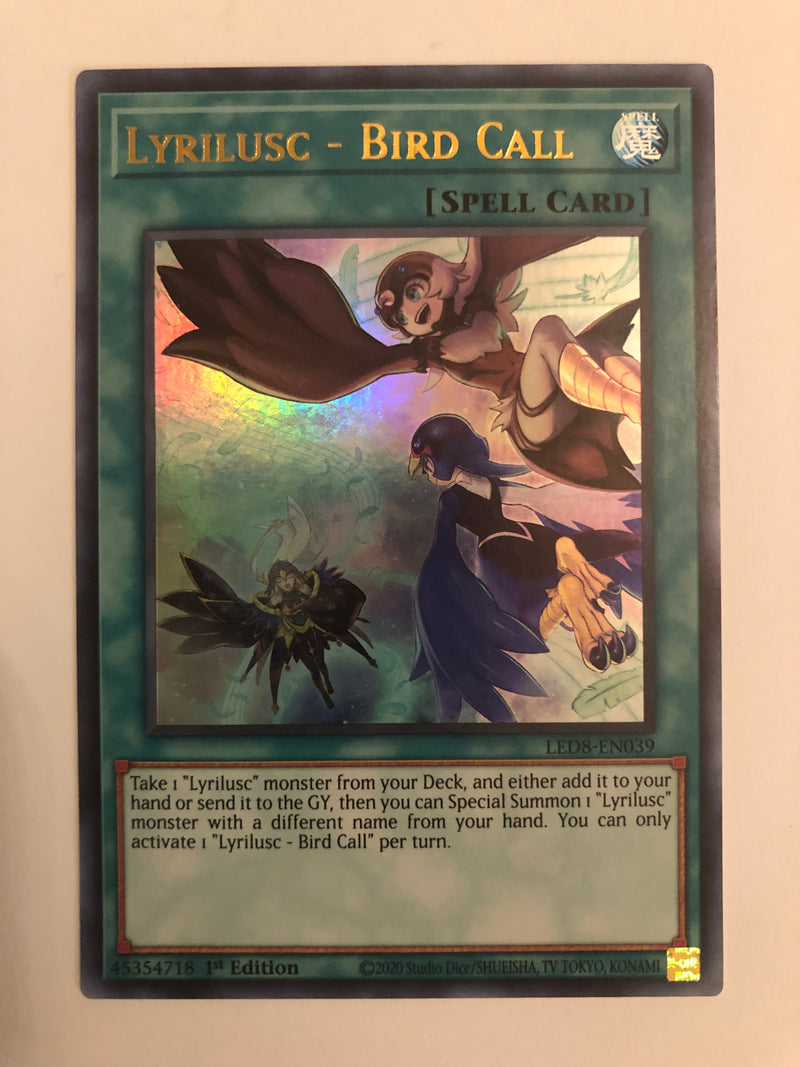 Yugioh Lyrilusc - Bird Call LED8-EN039 Ultra Rare 1st Edition Near Mint