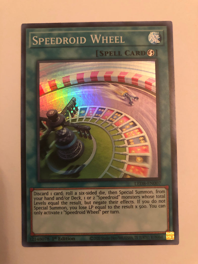 Yugioh Speedroid Wheel LED8-EN007 Super Rare 1st Edition Near Mint