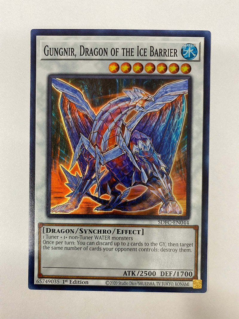 Yugioh  Gungnir, Dragon of the Ice Barrier  SDFC-EN044 Super Rare 1st Edition NM