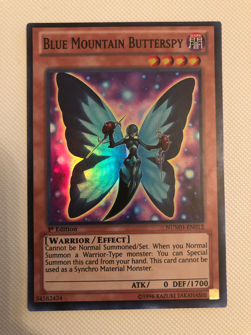 Yugioh Blue Mountain Butterspy NUMH-EN012 Super Rare 1st Edition Near Mint