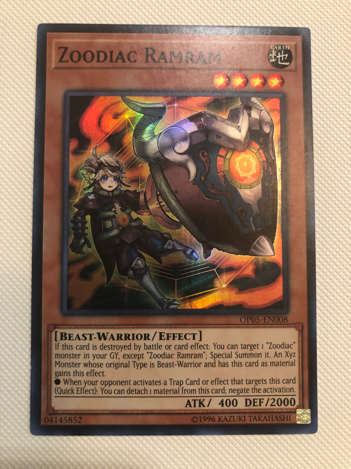 Yugioh Zoodiac Ramram OP05-EN08 Super Rare Near Mint Yugioh Zoodiac Ramram OP05-EN08 Super Rare Near Mint
