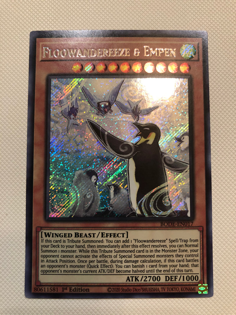 Yugioh Floowandereeze and Empen BODE-EN017 Secret Rare 1st Edition Near Mint