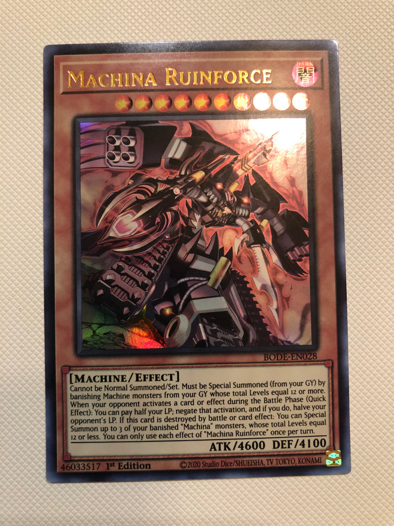 new ancient gear support Yugioh Machina Ruinforce BODE-EN028 Ultra Rare 1st Edition Near Mint