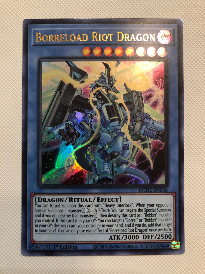 Yugioh Borreload Riot Dragon BODE-EN036 Ultra Rare 1st Edition Near Mint