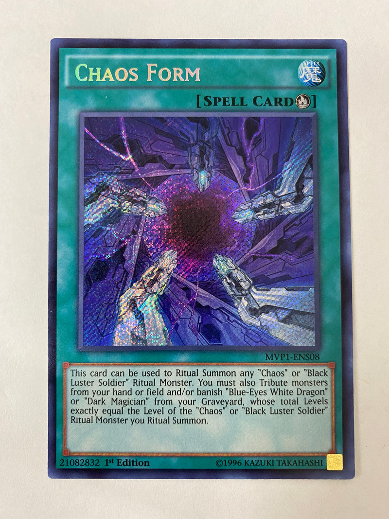 Yugioh Chaos Form  MVP1-ENS08  Secret Rare  1st Edition Near Mint