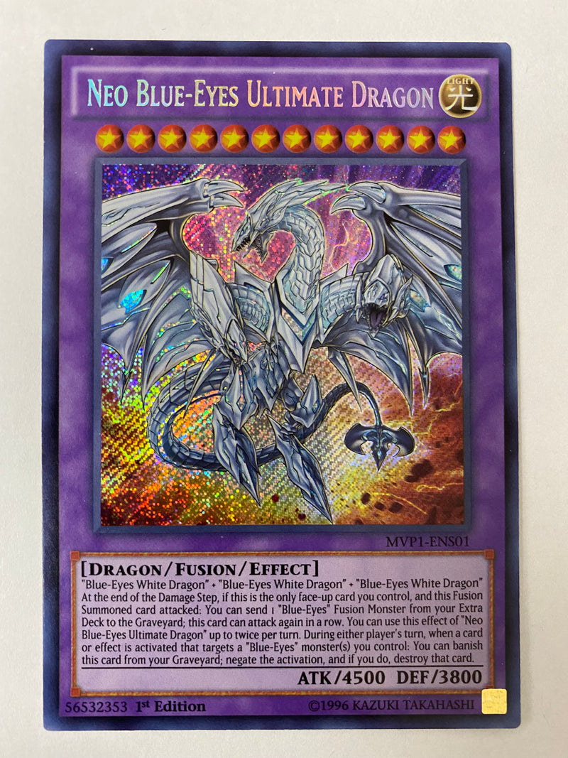 Yugioh Neo Blue-Eyes Ultimate Dragon  MVP1-ENS01  Secret Rare  1st Edition NM