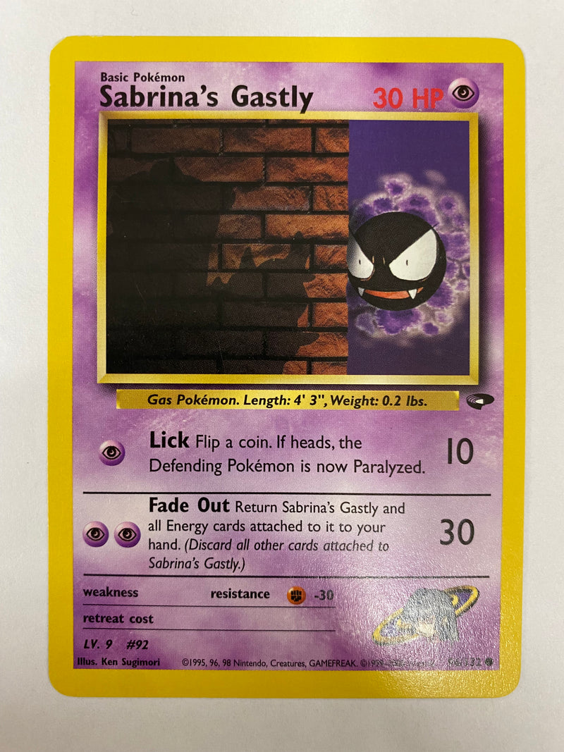 Sabrina's Gastly 96/132 Gym Challenge Common Pokemon Near Mint