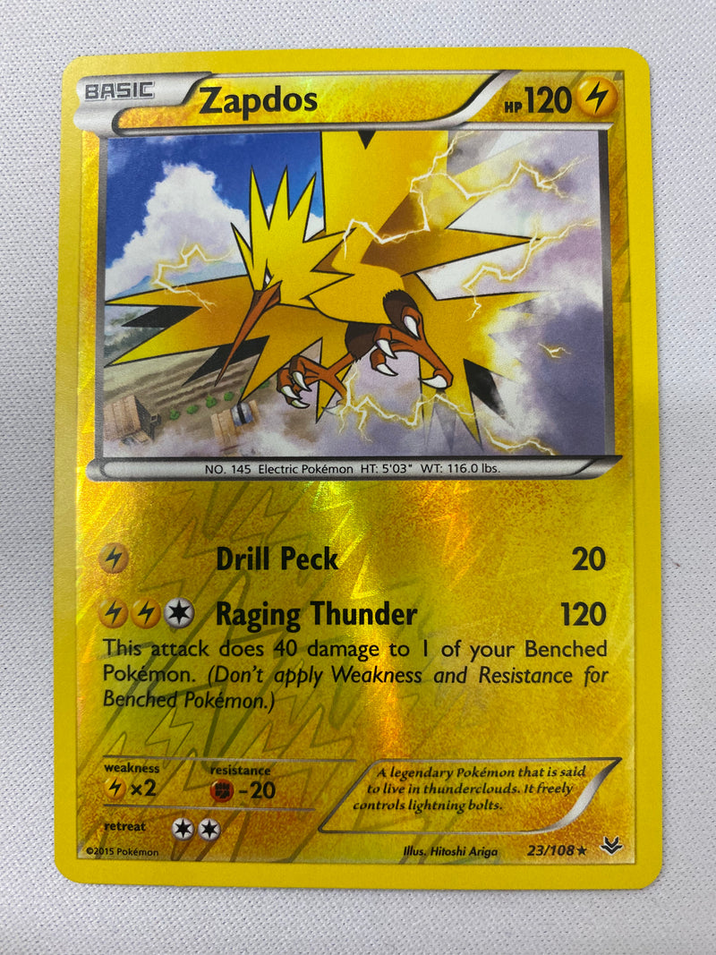 Zapdos 23/108 Rare Reverse Holo Pokemon Card NM Zapdos 23/108 Rare Reverse Holo Pokemon Card NM