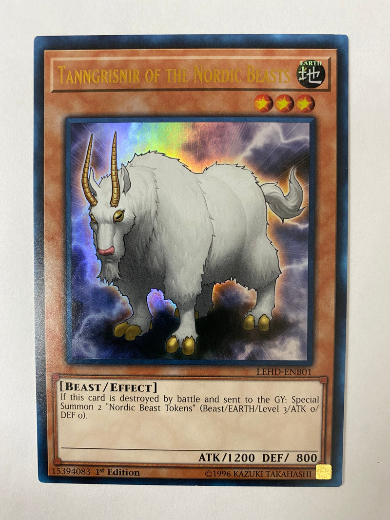 Yugioh  Tanngrisnir of the Nordic Beasts LEHD-ENB01 1st Edition Ultra Rare NM
