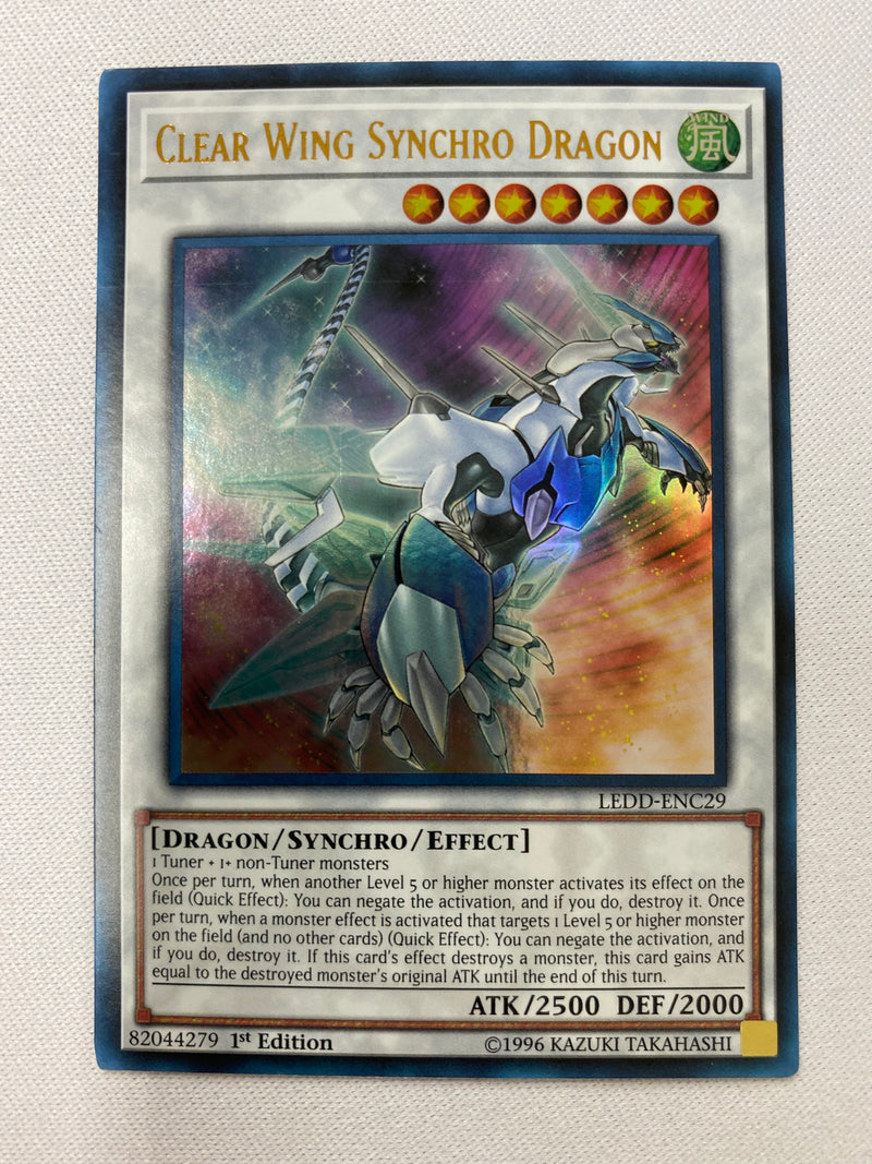 Yugioh Clear Wing Synchro Dragon LEDD-ENC29 Ultra Rare 1st  Edition  NM