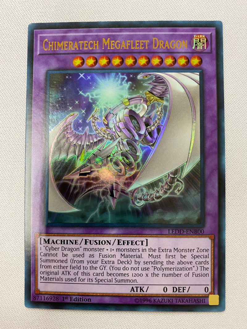 Yugioh Chimeratech Megafleet Dragon  LEDD-ENB00  Ultra Rare 1st Edition NM