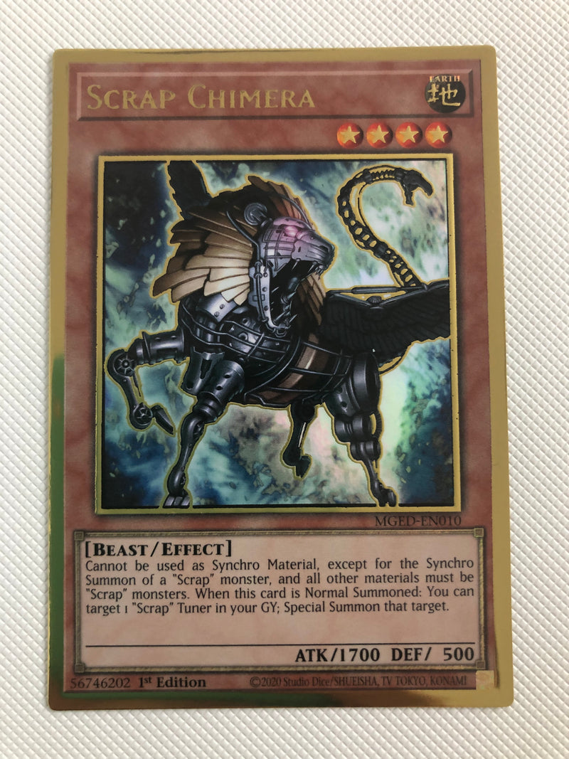 Yugioh Scrap Chimera MGED-EN010 Premium Gold Rare 1st Edition Near Mint