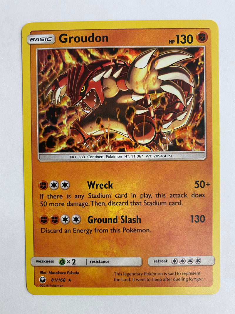 Groudon 81/168 Holo Rare Sun & Moon Pokemon Card NM Groudon 81/168 Holo Rare Sun & Moon Pokemon Card NM