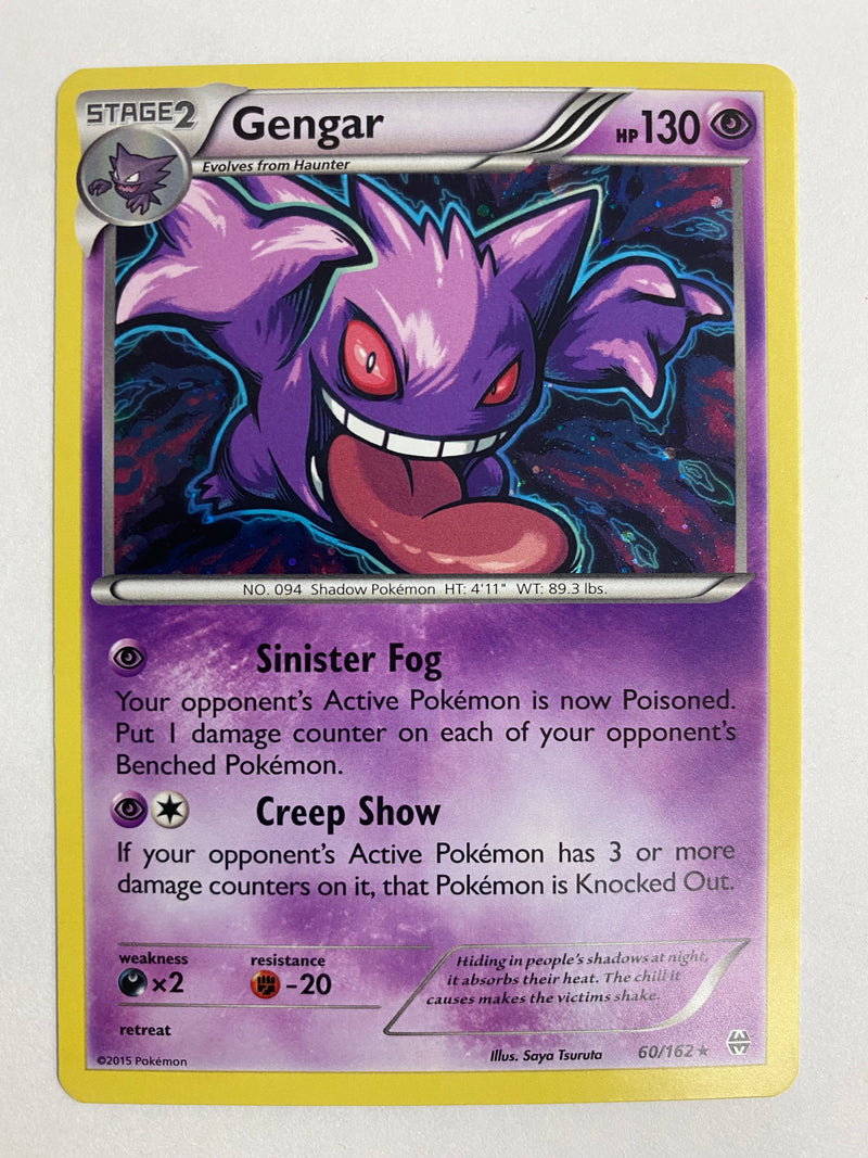 Gengar 60/162  Rare Holo Pokemon Card NM