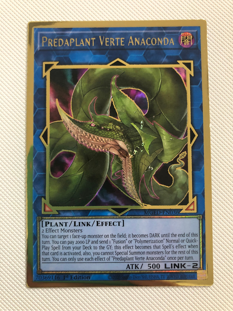 Yugioh Predaplant Verte Anaconda MGED-EN036 Gold Rare 1st Edition NM