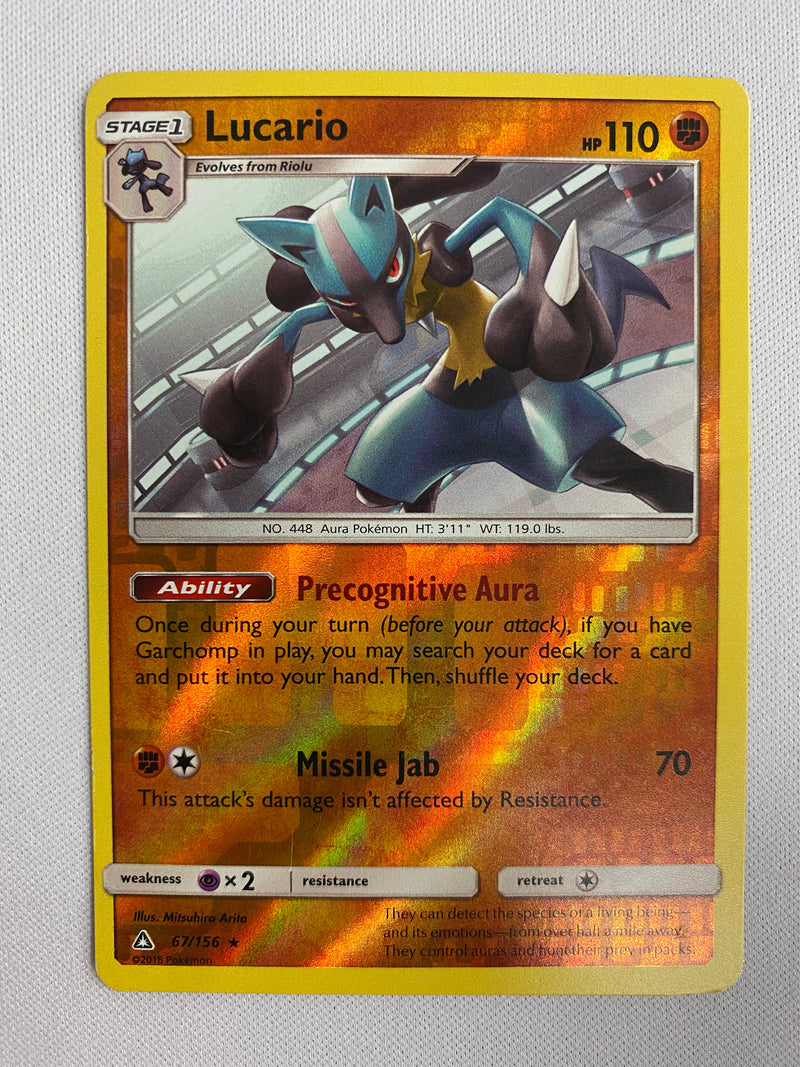Lucario 67/156 Reverse Holo Rare,Pokemon Card Near Mint Lucario 67/156 Reverse Holo Rare,Pokemon Card Near Mint