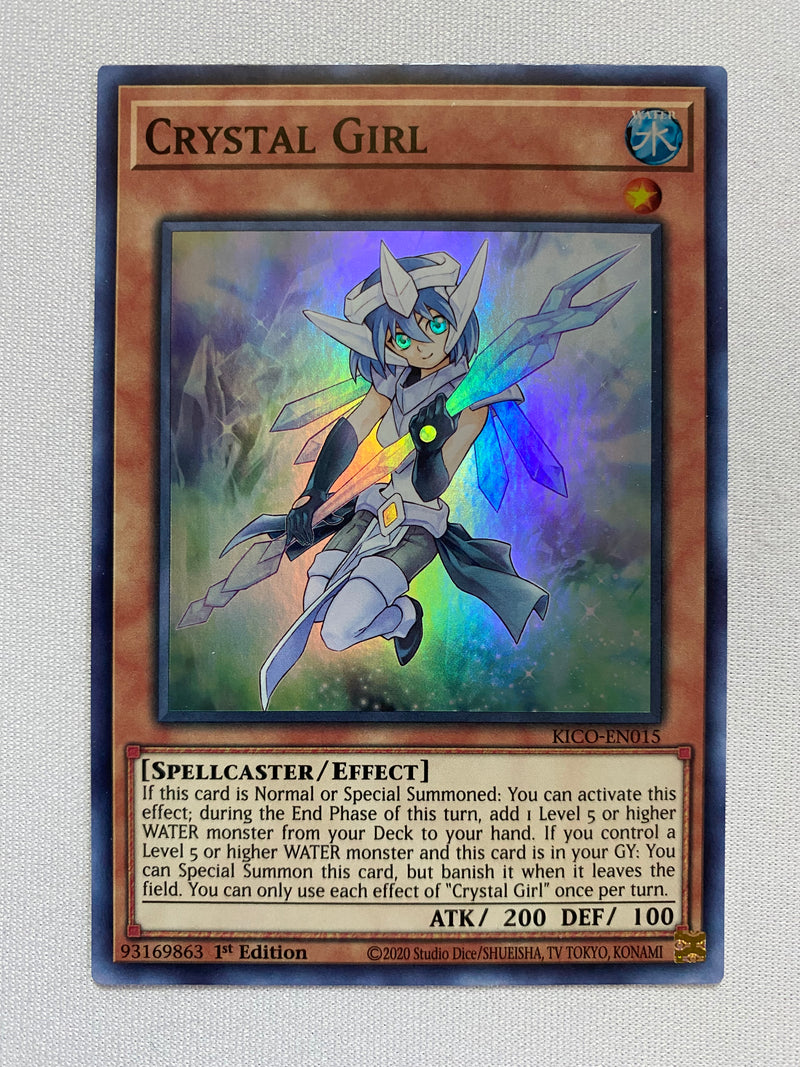 Yugioh Crystal Girl  KICO-EN015 Super Rare 1st Edition Near  Mint