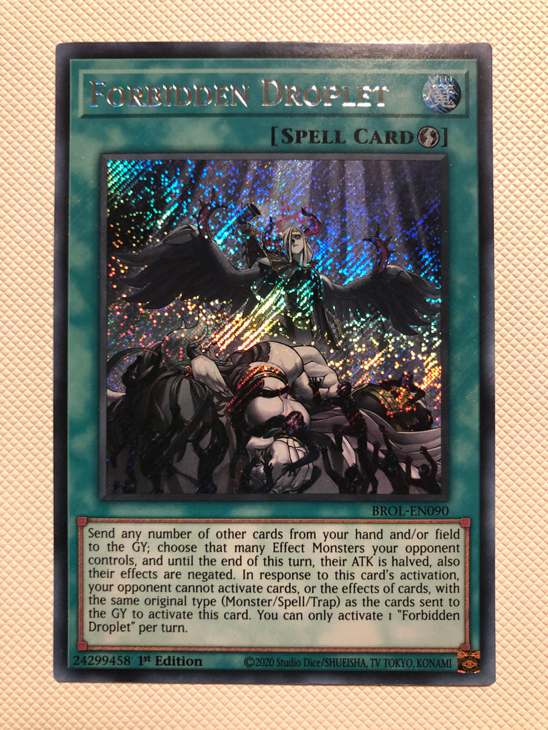 Yugioh Forbidden Droplet BROL-EN090 Secret Rare 1st Edition M/NM