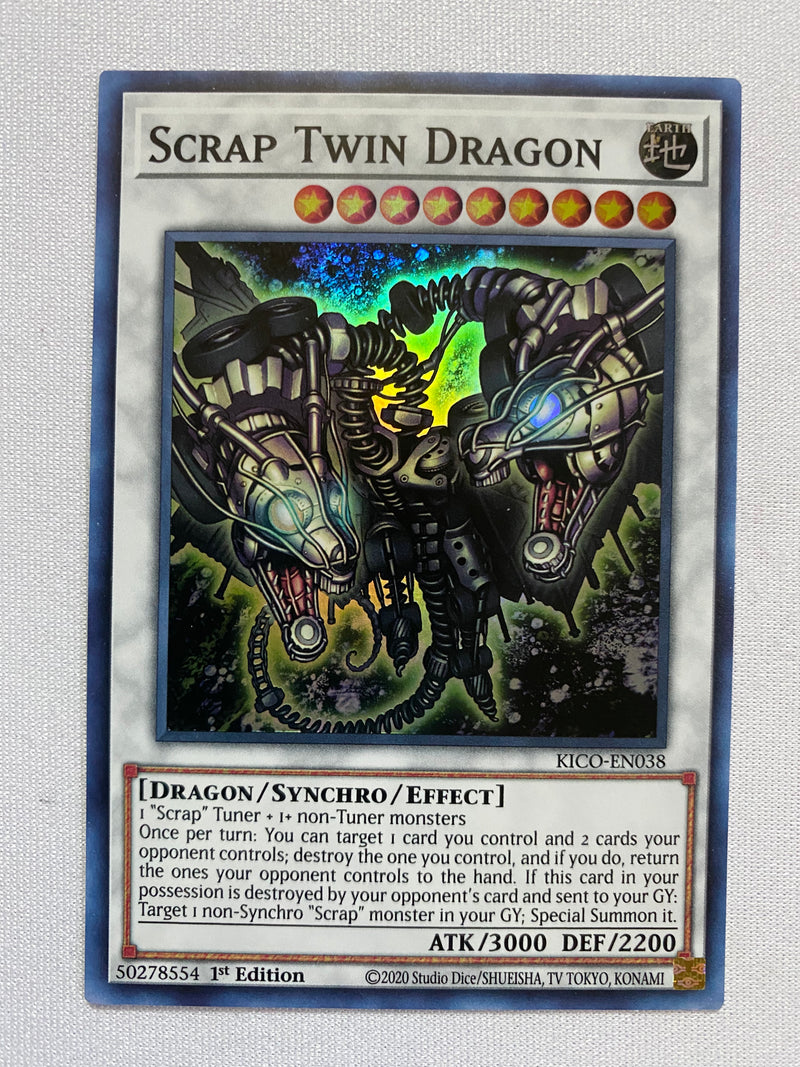 Yugioh Scrap Twin Dragon  KICO-EN038 Super Rare 1st Edition NM