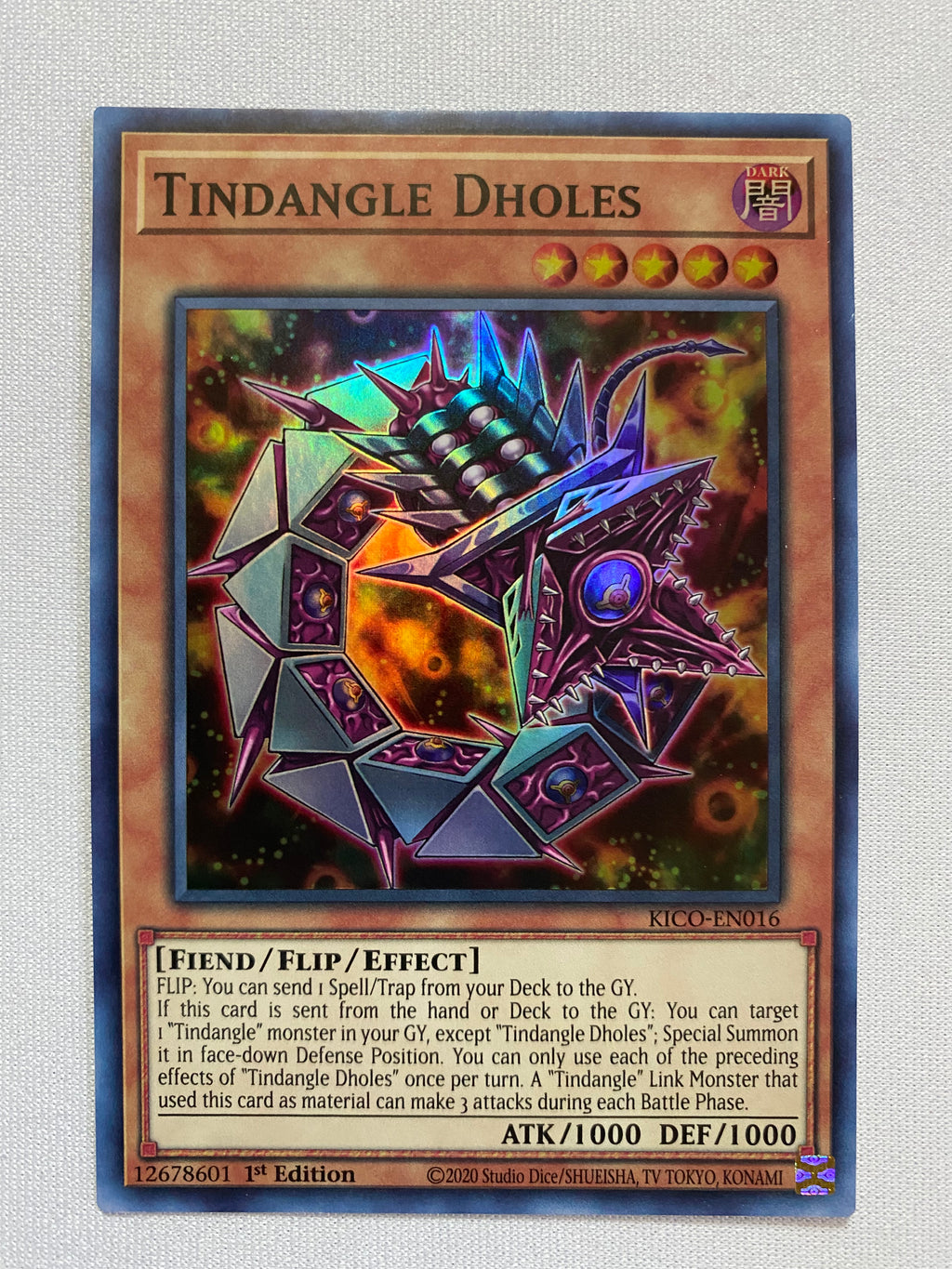 tindangle deck yugioh Yugioh Tindangle Dholes KICO-EN016 Super Rare 1st Edition NM