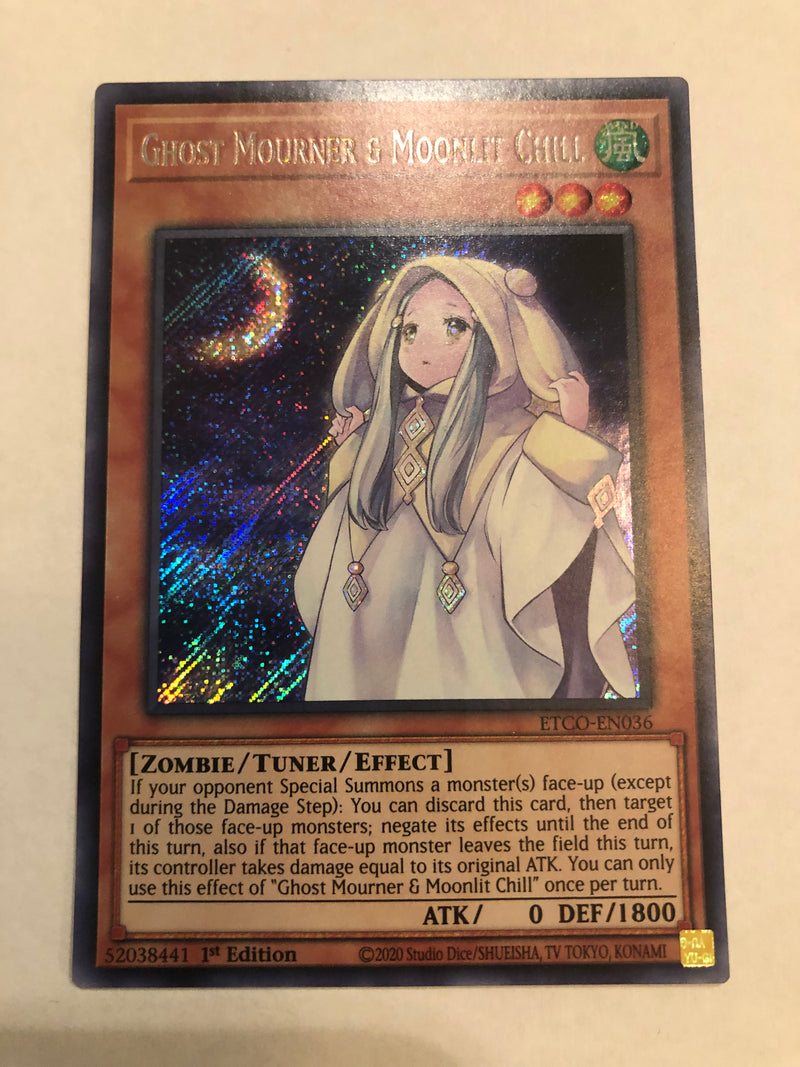 Yugioh Ghost Mourner & Moonlit Chill ETCO-EN036 Secret Rare 1st Edition NM