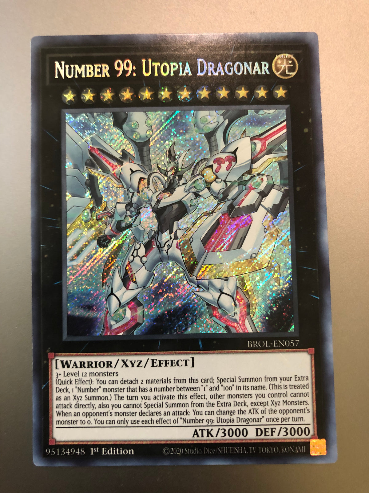 yugioh 99 number cards Yugioh Number 99: Utopia Dragonar BROL-EN057 Secret Rare 1st Edition N