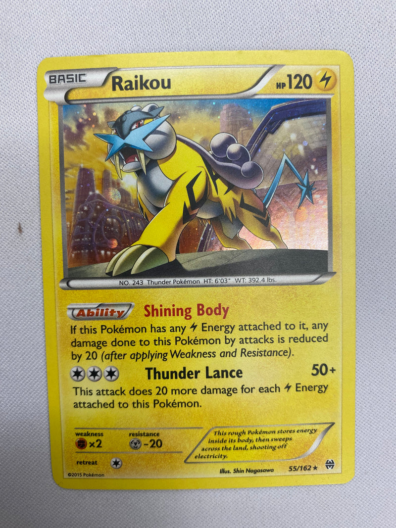 Raikou 55/162 Breakthrough Holo Rare Pokemon Card Near Mint