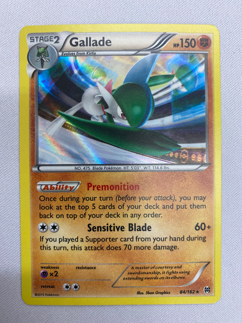 Gallade 84/162  XY  Pokemon Card Holo Rare  NM