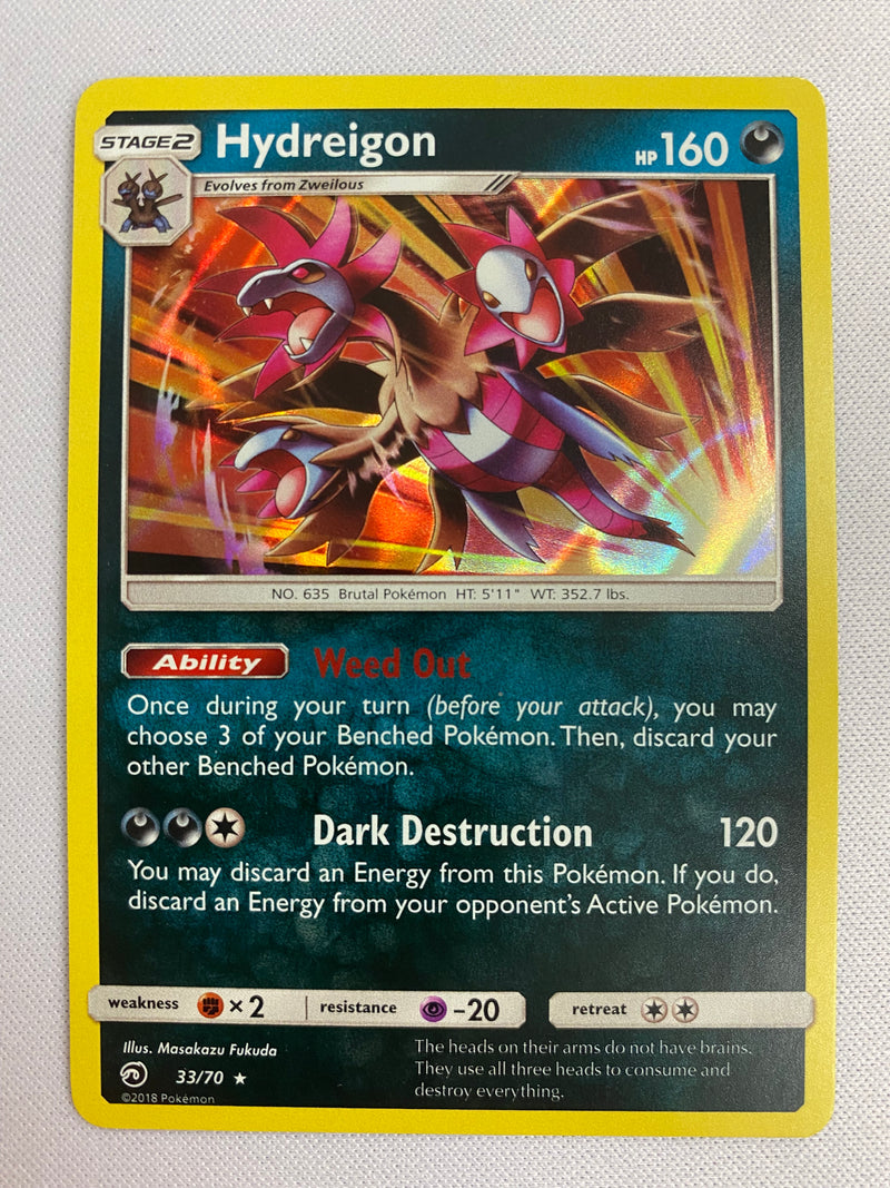 Hydreigon 33/70 Holo Drangon Majesty  Rare Pokemon Card  Near Mint