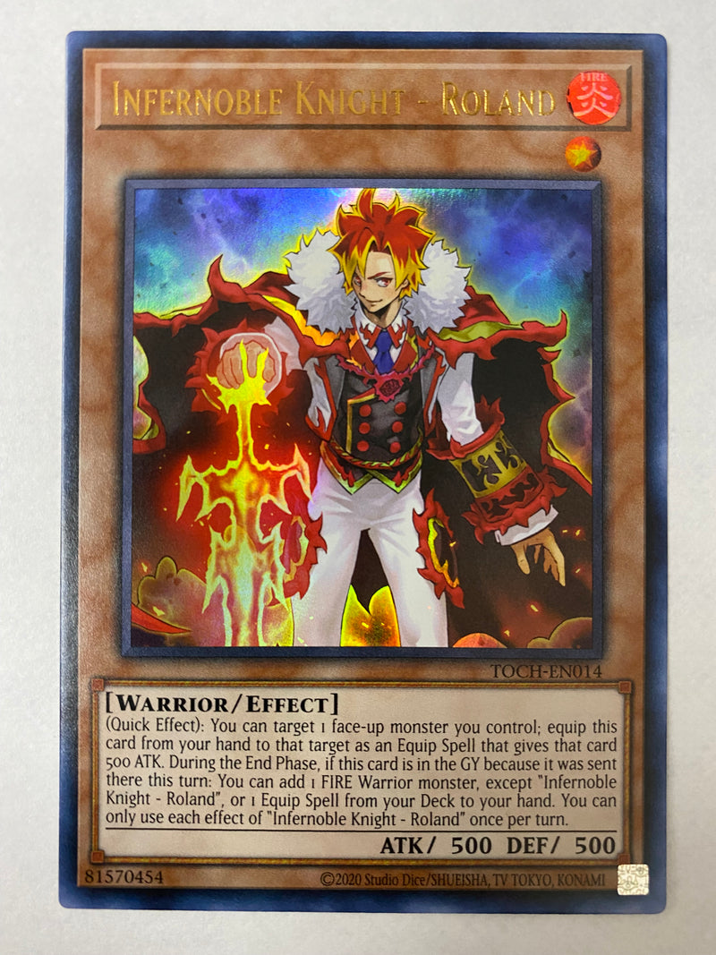 Yugioh Infernoble Knight  Roland TOCH-EN014 Unlimited Ultra Rare Near Mint