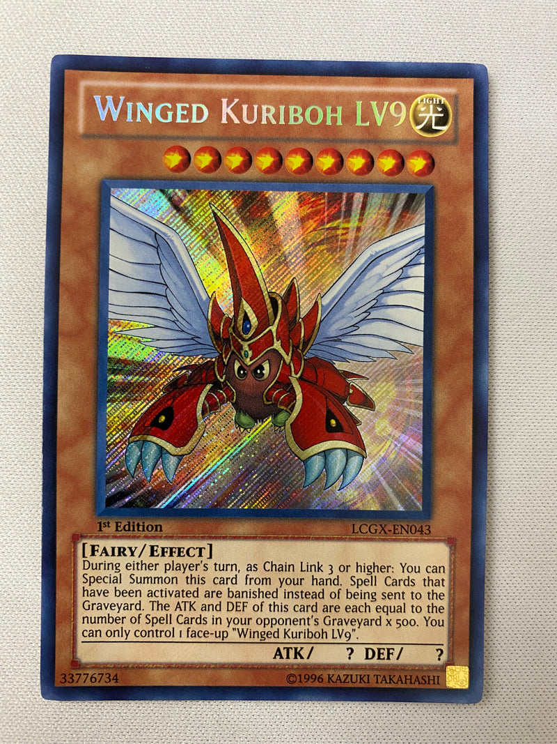 Yugioh Winged Kuriboh LV9  LCGX-EN043  Secret Rare 1st Edition  NM