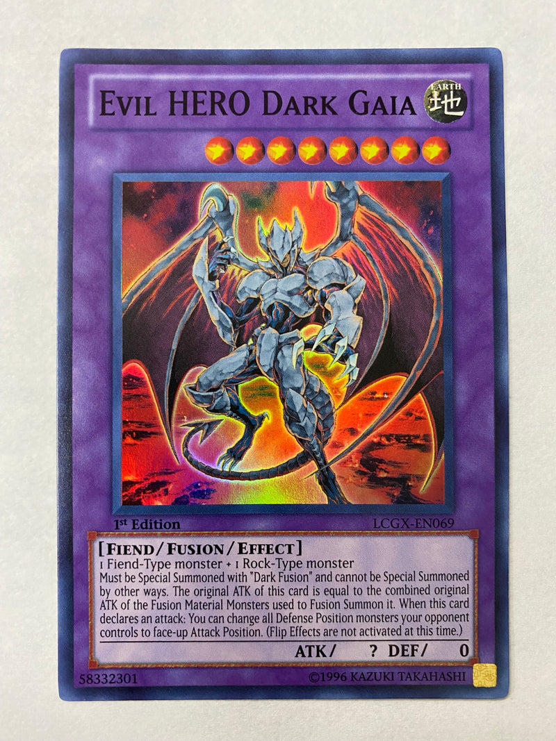 Yugioh Evil HERO Dark Gaia  LCGX-EN069 Super Rare 1st Edition NM