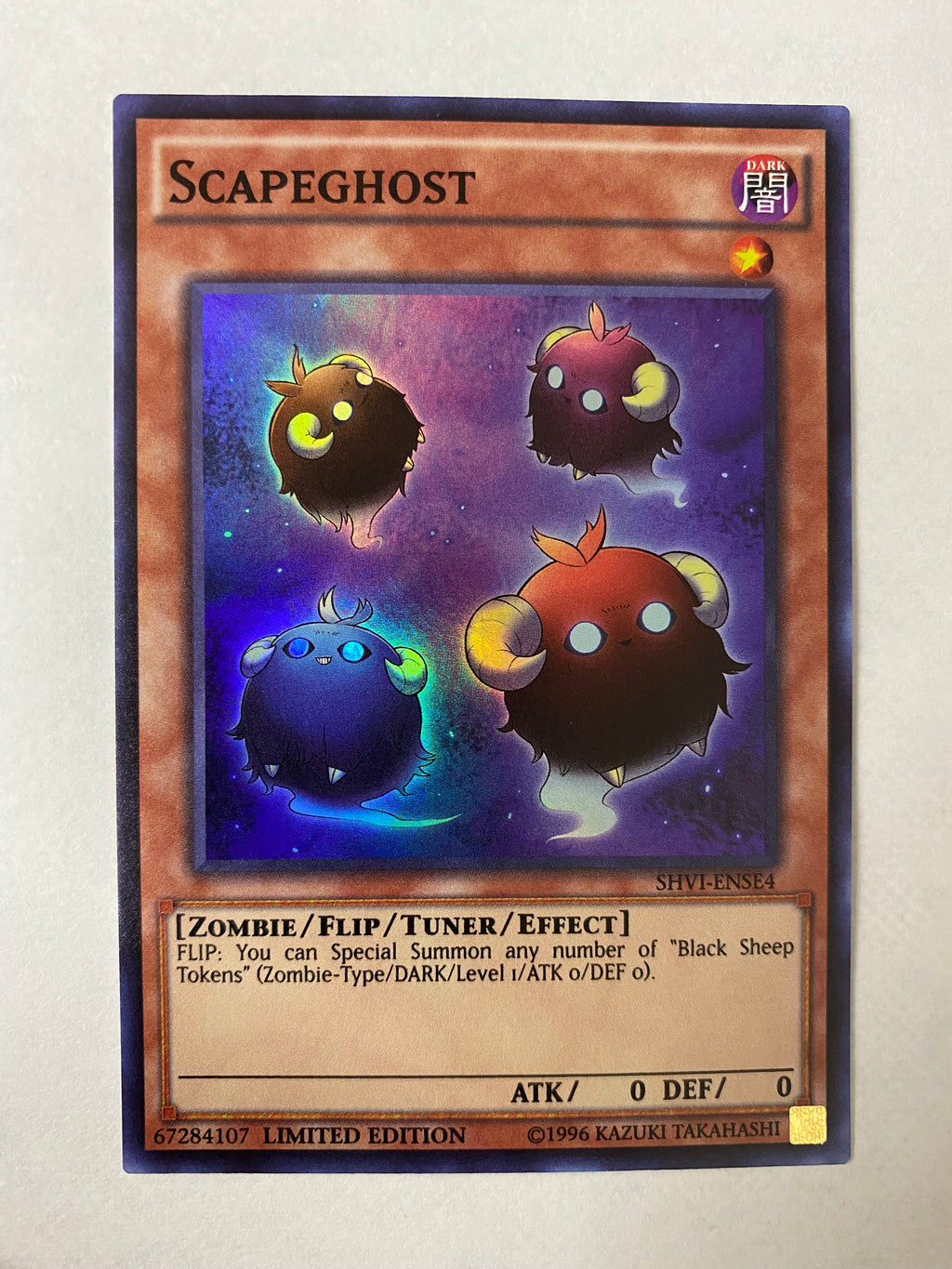 Yugioh Scapeghost SHVI-ENSE4 Super Rare Limited Edition NM Yugioh Scapeghost SHVI-ENSE4 Super Rare Limited Edition NM