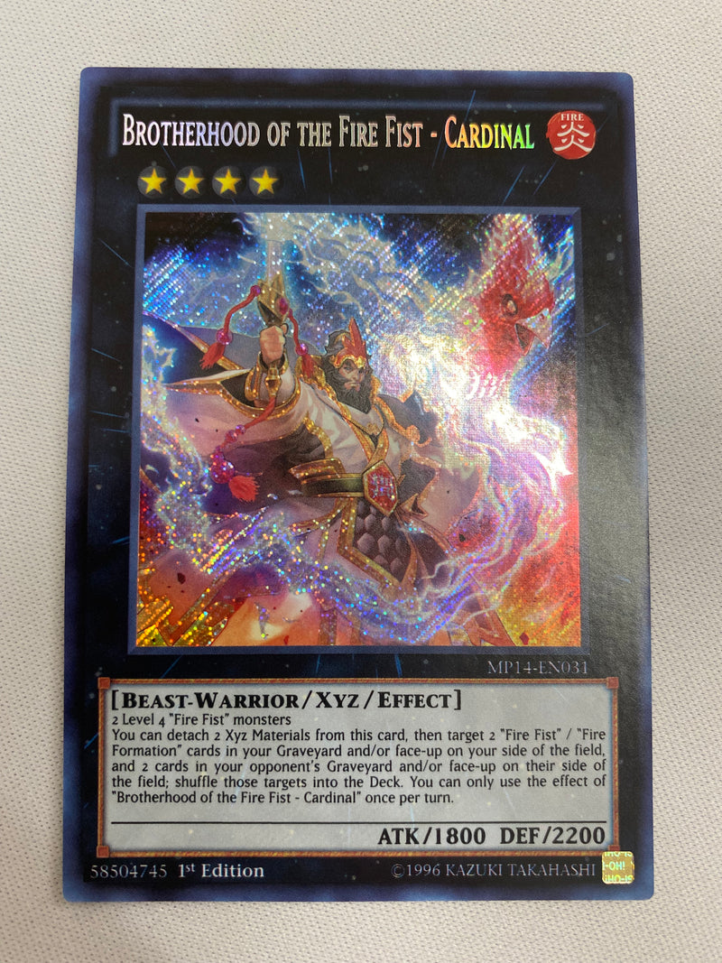 Yugioh Brotherhood of the Fire Fist  Cardinal  MP14-EN031  Secret Rare 1st Edition NM
