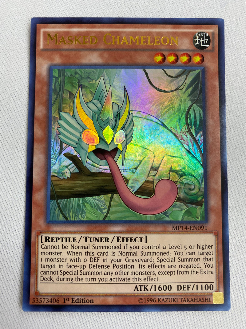 Yugioh  Masked Chameleon  MP14-EN091  Ultra Rare 1st Edition Naer Mint