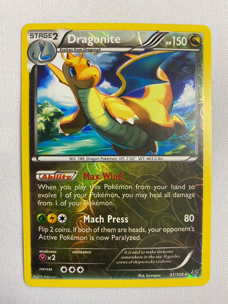 Dragonite 51/108  Pokemon card Reverse Holo Near Mint