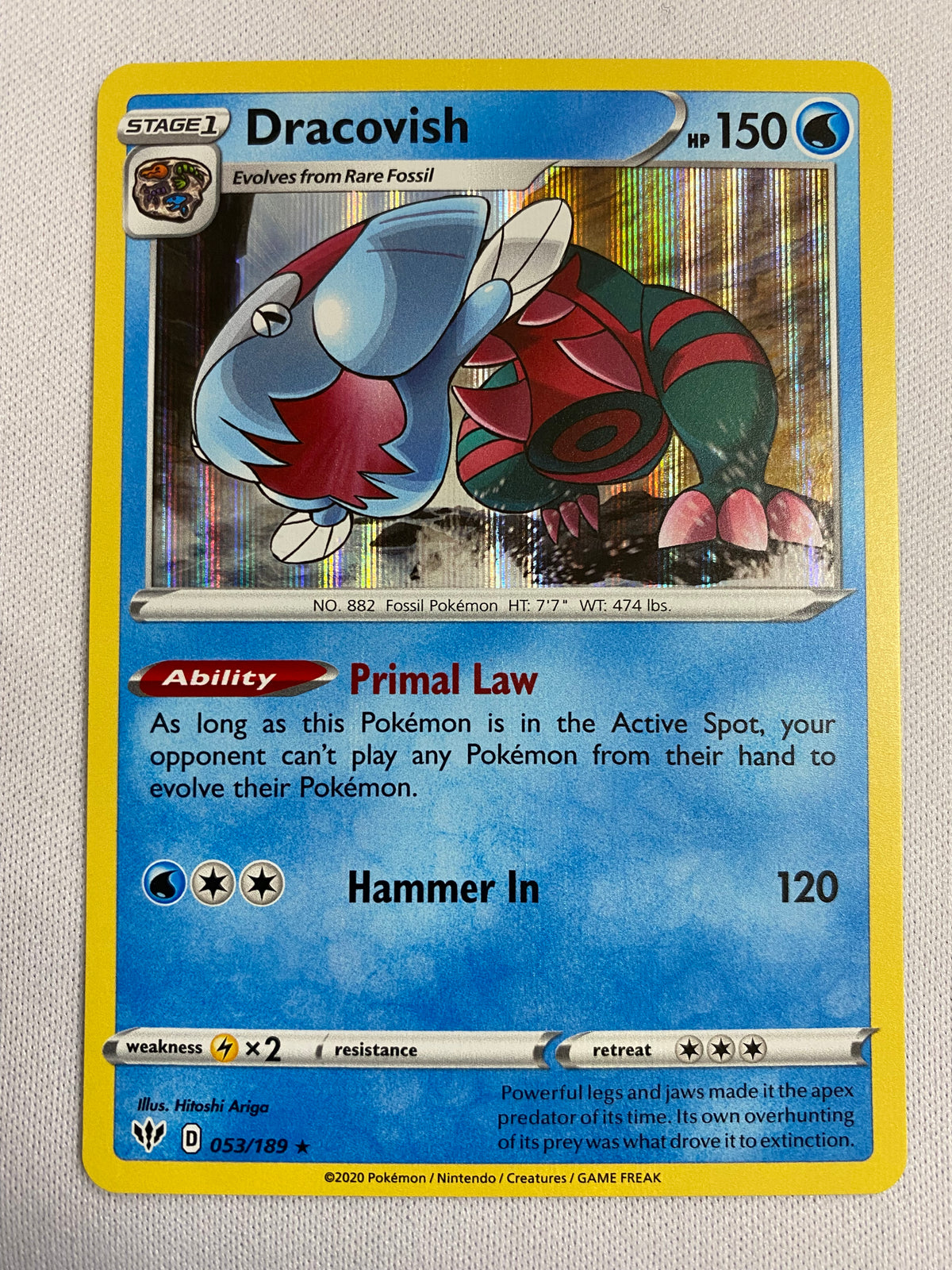 dracovish v pokemon card value Dracovish 053/189 Darkness Ablaze Pokémon Card Near Mint