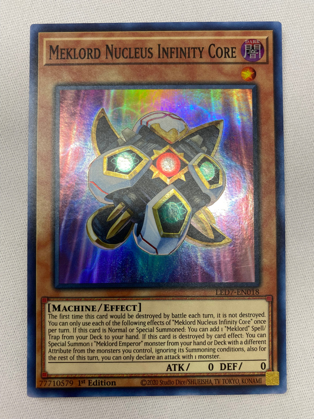 Yugioh! Meklord Nucleus Infinity Core LED7-EN018 Super Rare 1st Editio
