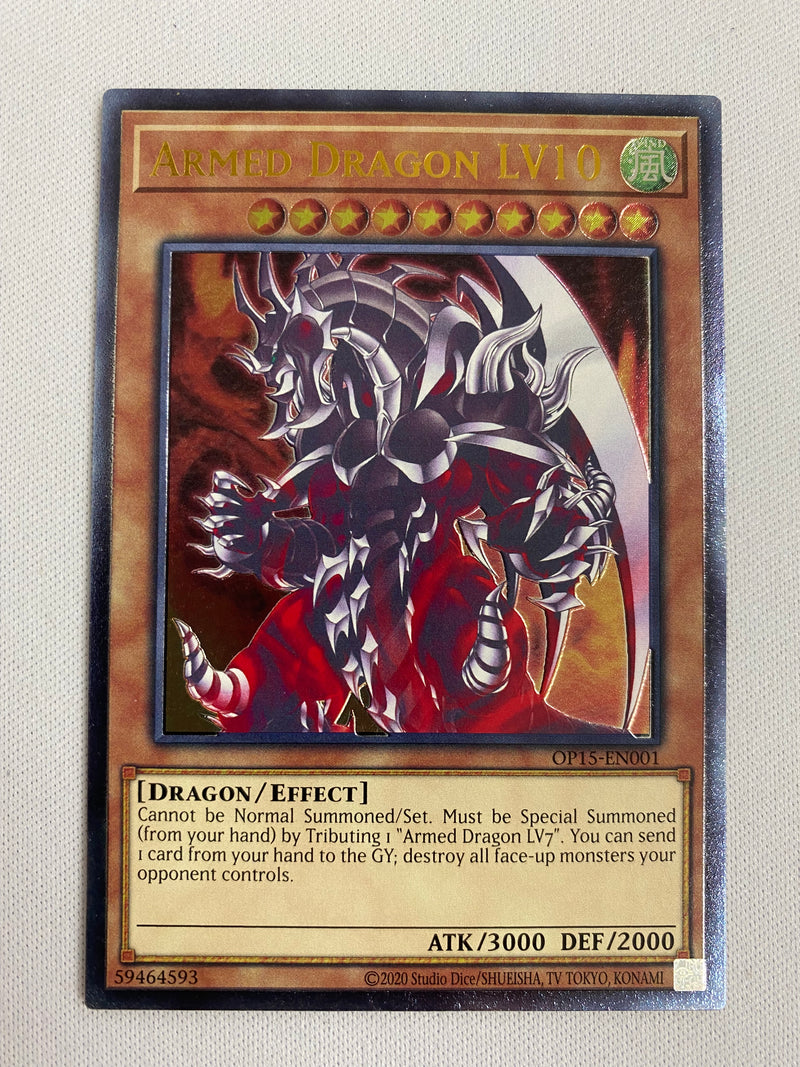 Yugioh Armed Dragon LV10  OP15-EN001  Ultimate Rare Unlimited NM