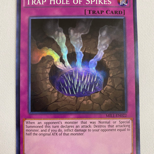 Yugioh Trap Card Trap Hole of Spikes MIL1-EN022 1st Edition Super Rare Yugioh Trap Card Trap Hole of Spikes MIL1-EN022 1st Edition Super Rare