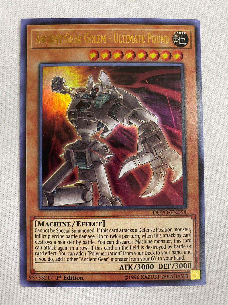 Yugioh Ancient Gear Golem Ultimate Pound DUPO-EN054 1st Edition Ultra Rare NM