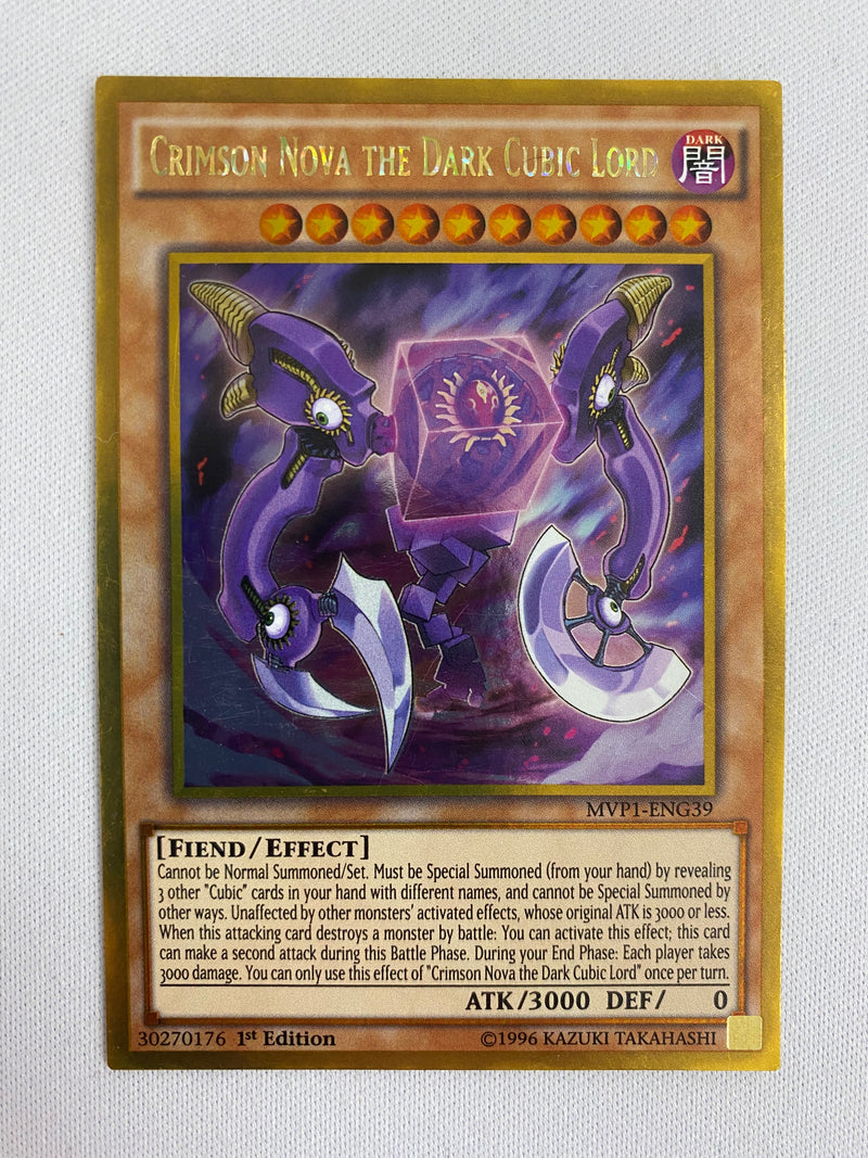 Yugioh Crimson Nova The Dark Cubic Lord MVP1-ENG39 1st Edition Gold Rare NM