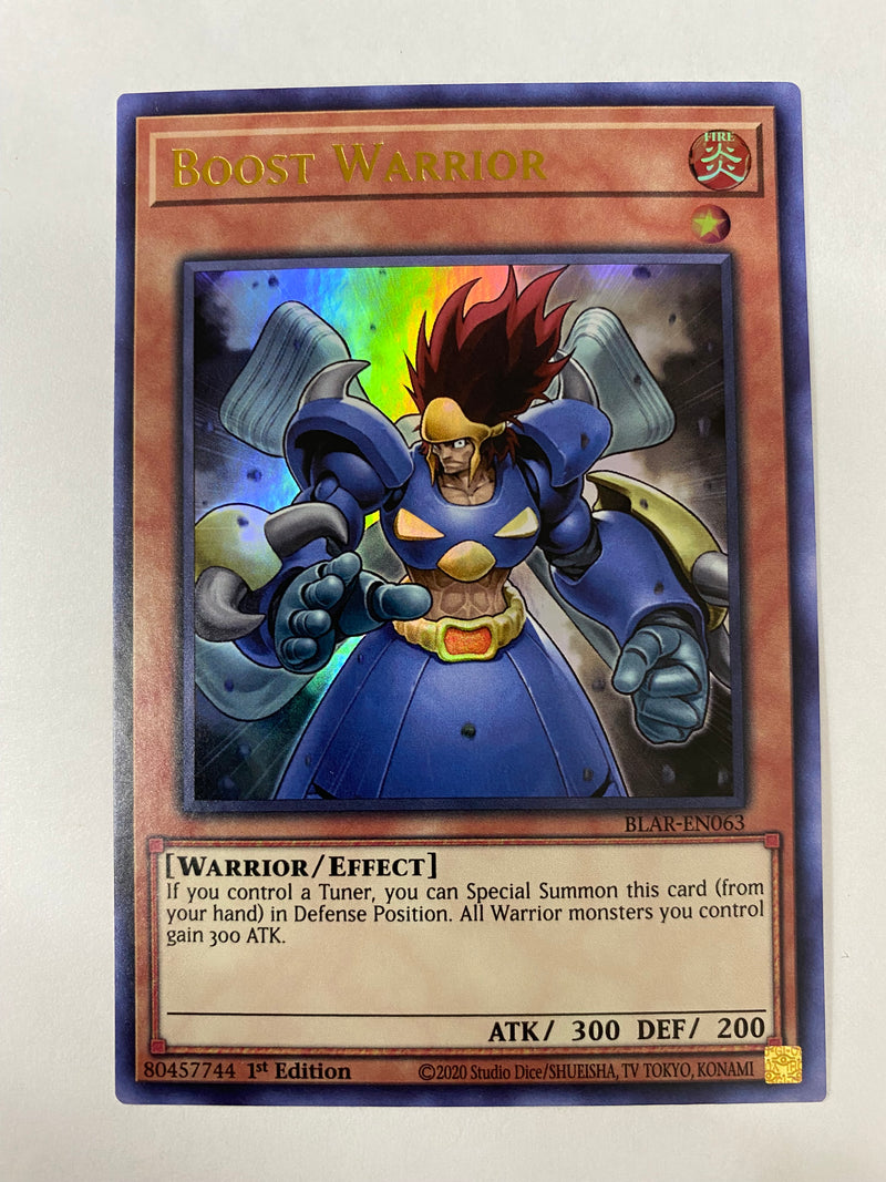 Yugioh Boost Warrior BLAR-EN063 Ultra Rare 1st Edition NM