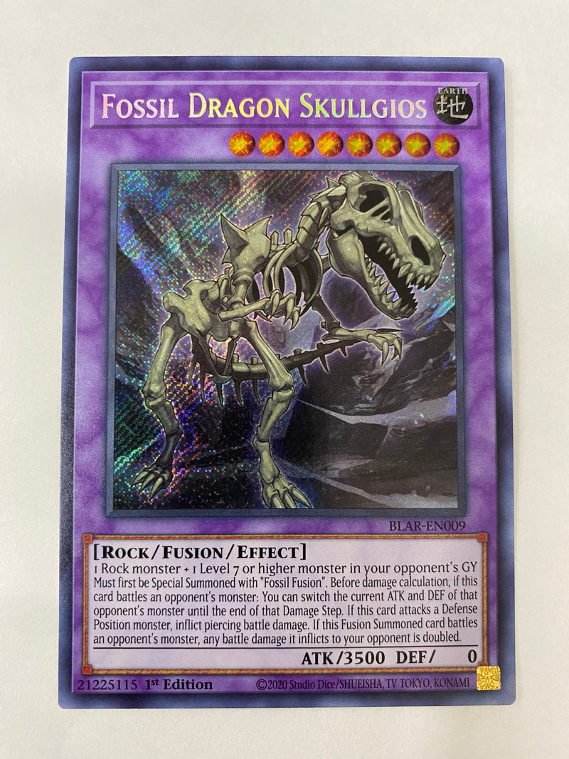Yugioh Fossil Dragon Skullgios Secret Rare BLAR-EN009 1st EdItion Near Mint