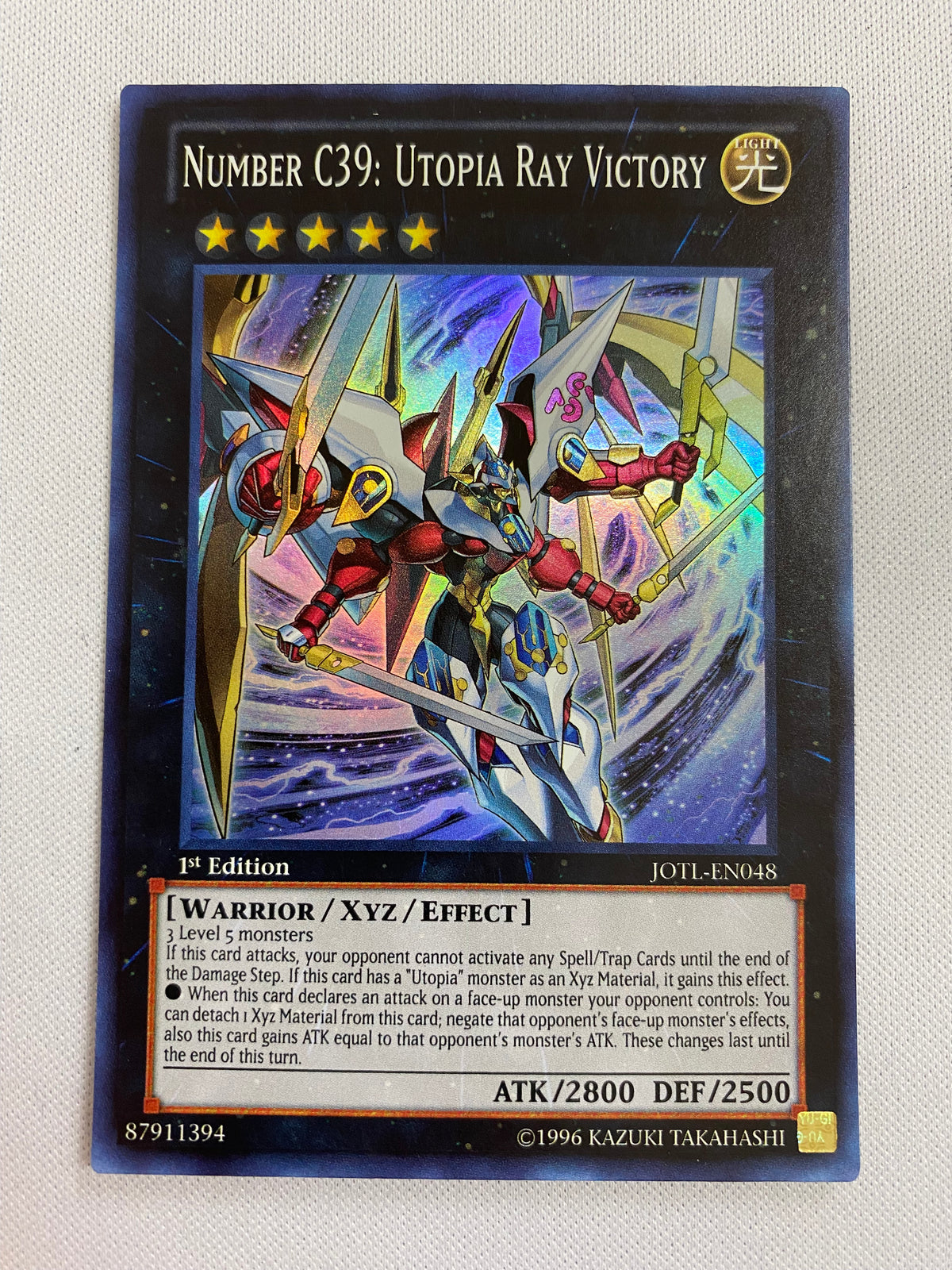 Yugioh Number C39: Utopia Ray Victory JOTL-EN048 Super Rare 1st Editio