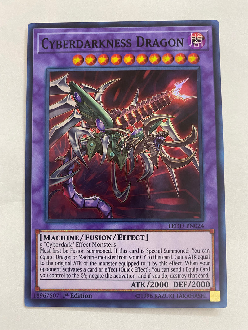 Yugioh Cyberdarkness Dragon  LEDU-EN0024 Super Rare 1st Edition NM